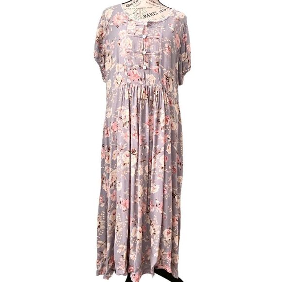 Vintage J.G. Hook Floral Maxi Dress in Size Large Petite - Picture 2 of 10